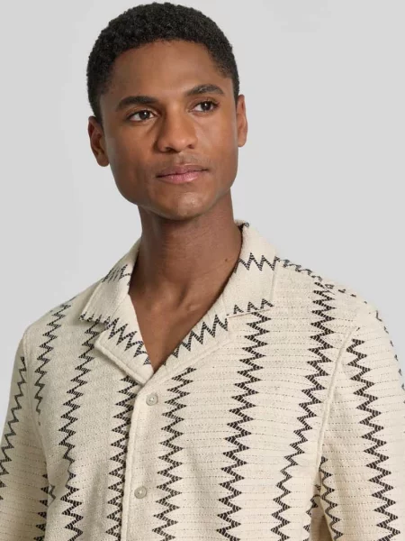 Koszula casual z mieszanki bawełny krój regular fit S.oliver Red Label beżowa