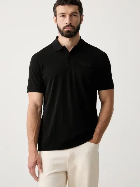 Tricou polo Boss Green negru