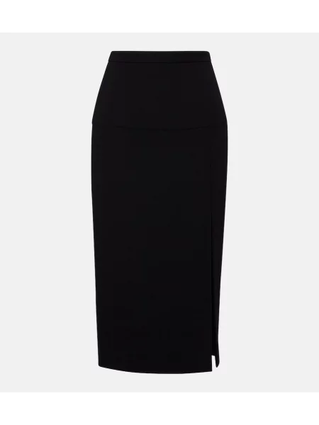 Fustă tip creion Valentino de lână negru