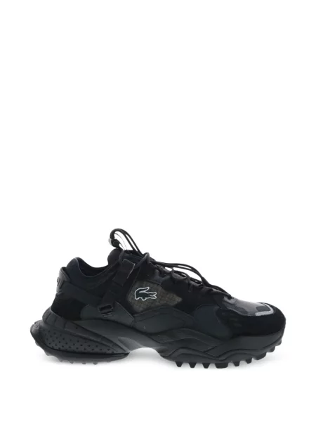 Fűzős csipkés sneaker Lacoste fekete