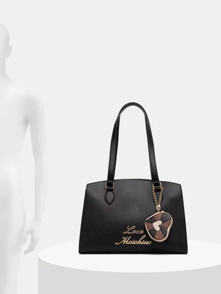 Кожаная сумка шоппер Love Moschino