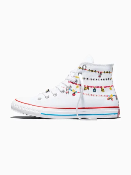 Converse x Hello Kitty Chuck Taylor All Star HI tornacipők női fehér