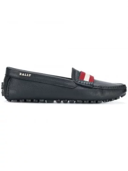 Pantofi loafer Bally cu dungi negru