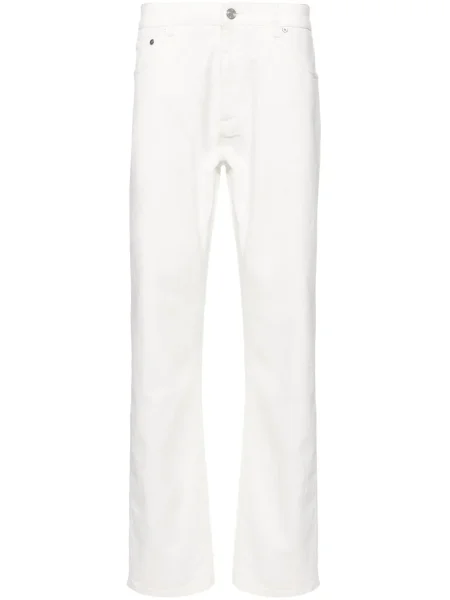 Žakárové straight fit džíny Etro s paisley potiskem bílé