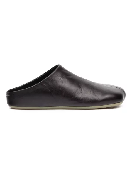Klapki Mm6 Maison Margiela skórzane czarne
