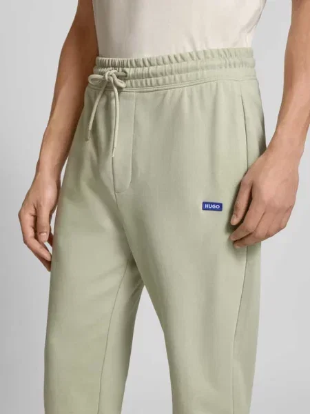 Spodnie dresowe w kroju relaxed fit z czystej bawełny Model NAPIN`' Hugo Blue