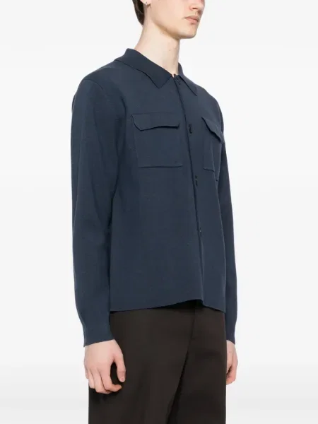 Cămașă Paul Smith tricotate albastru