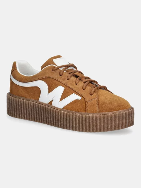 Weekend Max Mara sneakers din piele Wkaagile maro portocaliu