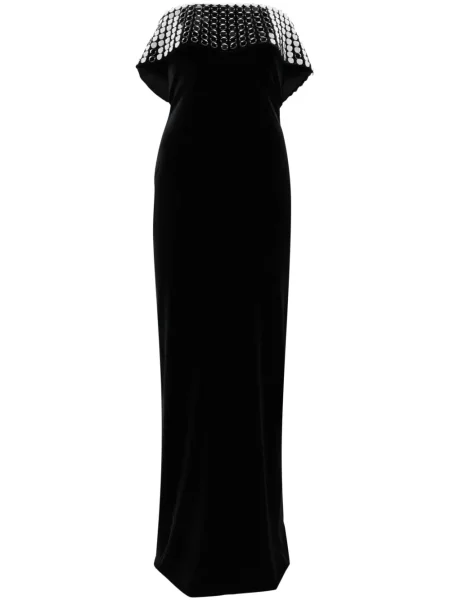 Rochie Nissa de catifea negru