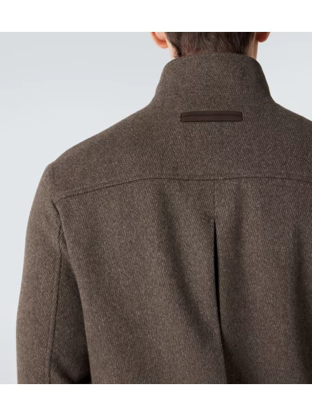 Vlnená bunda Zegna zelená