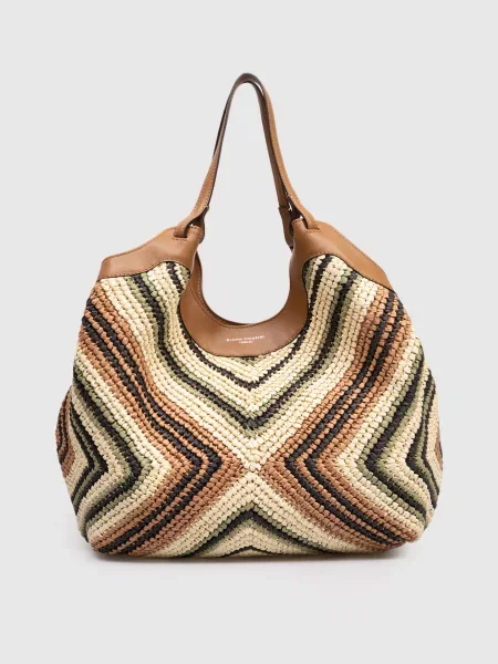 Сумка-тоут Dua з рафії Gianni Chiarini бежева