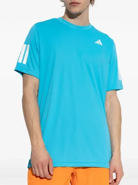 Ριγέ τένις μπλούζα Adidas με αυτόγραφο μαύρο