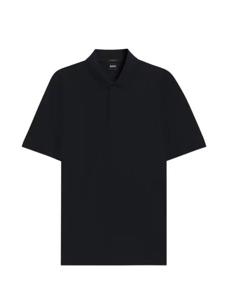 Tricou polo Boss cu imprimeu geometric din jacard negru
