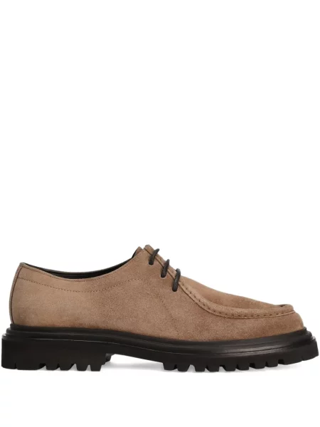 Pantofi derby Dolce & Gabbana cu șireturi din piele de căprioară maro