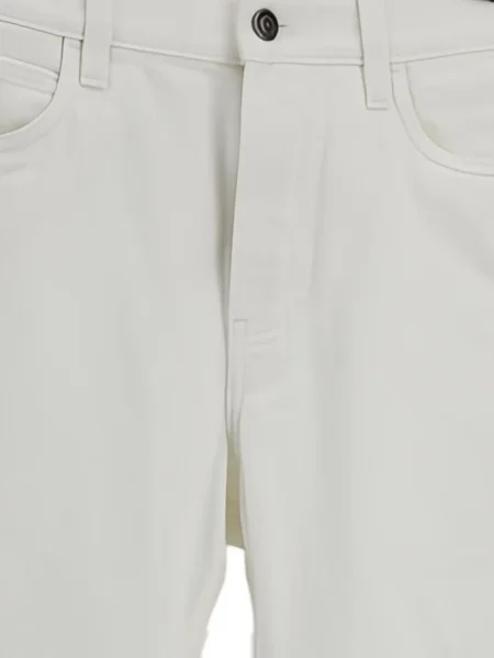Blugi Loro Piana din piele cu 5 buzunare alb