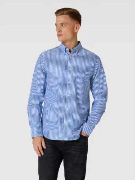 Koszula casualowa o kroju regular fit ze wzorem w model ‘POPLIN’ Gant niebieska