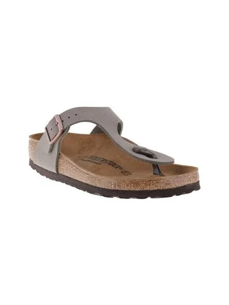 Bőr vietnámi papucs Birkenstock strasszokkal szürke