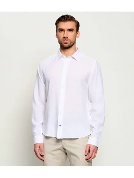 Joop! Cămașă Mike | casual fit | cu adaos de in alb