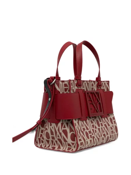 Geantă shopper Armani Exchange cu imagine cu cataramă roșu