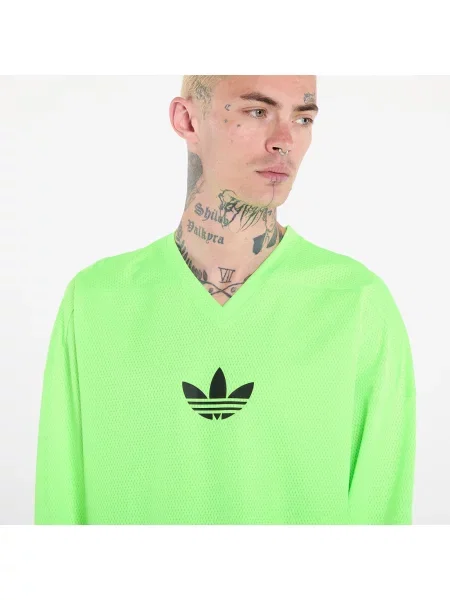 Tričko adidas Adicolor Mesh Long Sleeve Tee Signal Green/ Black S zelené
