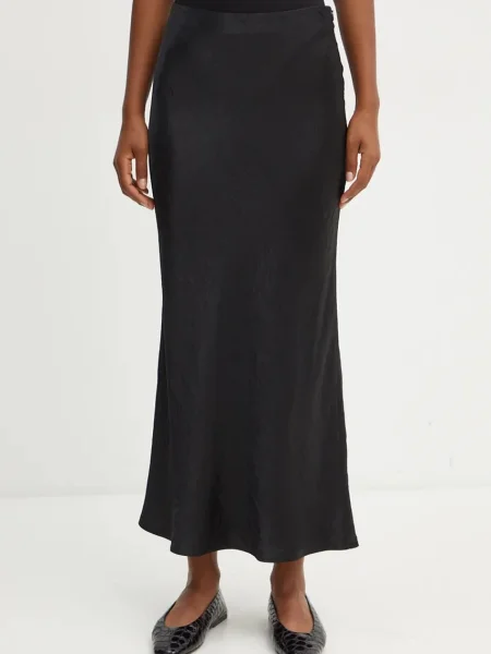 Fustă Boss din satin negru