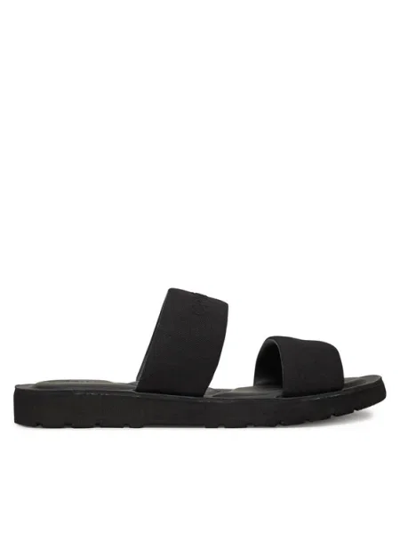 Sandale Calvin Klein cu bretele cu autograf negru