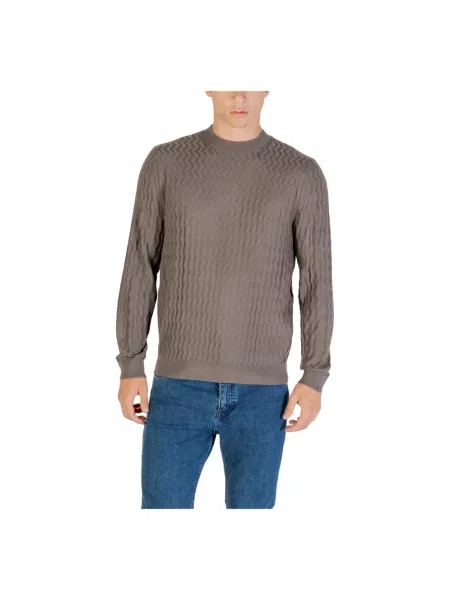 Sweter Armani Exchange wełniany brązowy