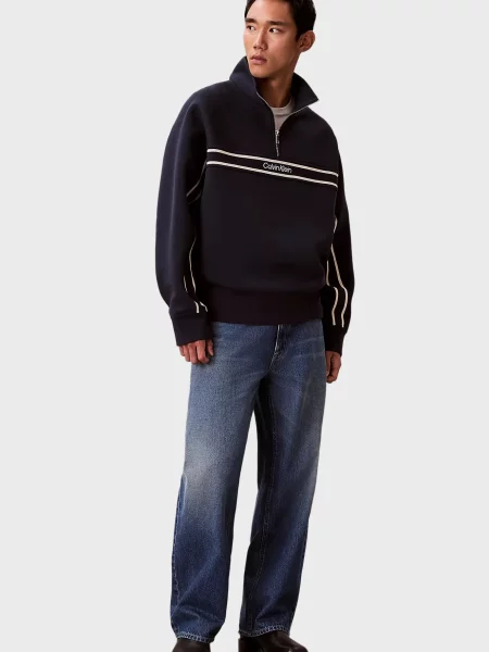 Смугаста спортивна кофта Calvin Klein Jeans синя