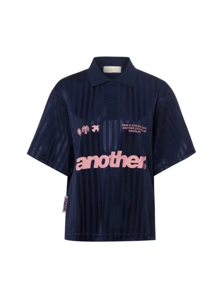 Another Cotton Lab koszulka polo Rave & Athletic Socc Kobiety Sztuczne włókno niebieski S różowa
