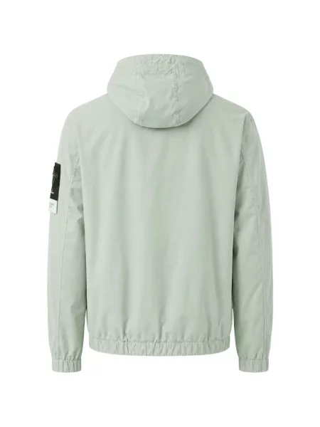 Geacă Stone Island cu glugă cu strasuri verde
