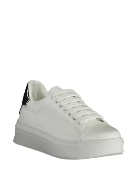 Sneakerși Gaelle din piele cu platformă alb