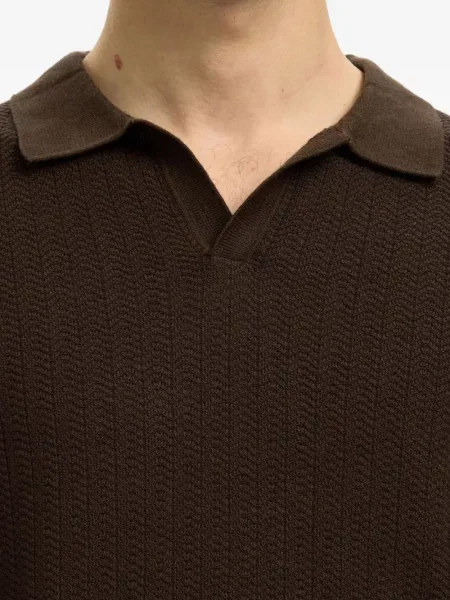 Поло тениска Selected кафяво