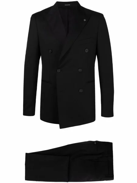 Costum Tagliatore cu două rânduri de nasturi negru