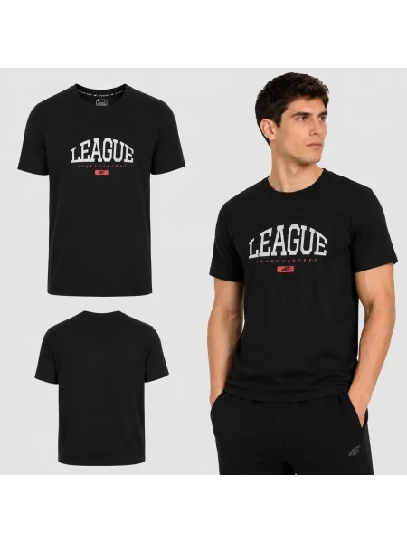 T-SHIRT 4F KOSZULKA SPORTOWA Z NADRUKIEM L czarna