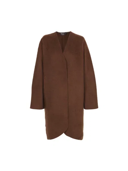 Płaszcz Cortana z kaszmiru do kolan brązowy