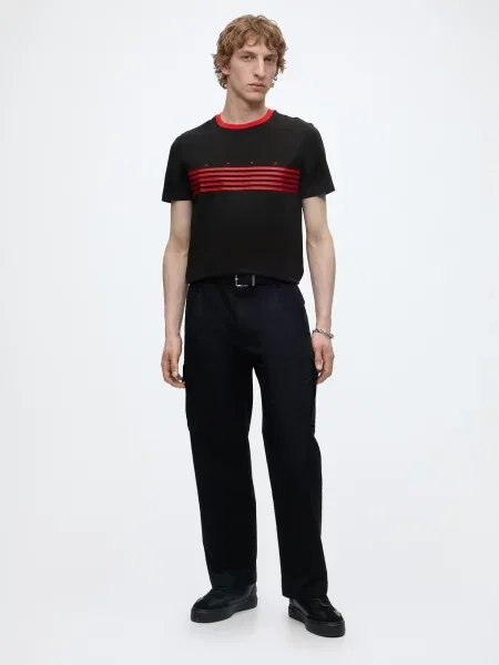 HUGO Tricou Dempsy roșu negru