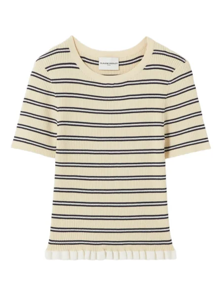 Koszulka Claudie Pierlot w paski z falbankami