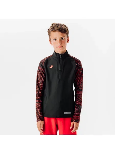 Bluza piłkarska na krótki dla dzieci Kipsta Viralto Wavy Club czarna