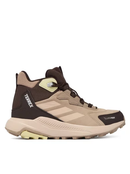 Kožené trekkingové kozačky Adidas hnědé
