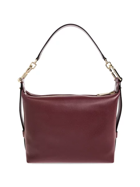 Кожена шопинг чанта Furla с автограф червено