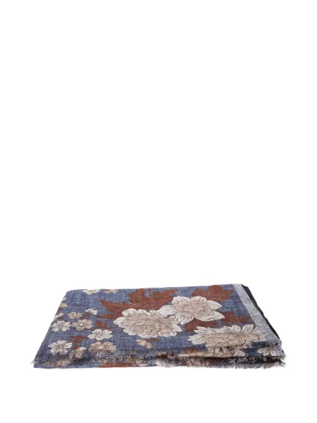 Fular Dell'oglio cu model floral cu imagine albastru