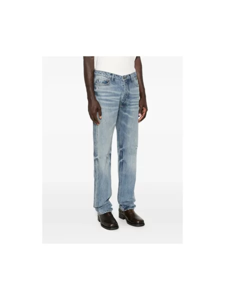 Jeansy Rhude z przetarciami niebieskie