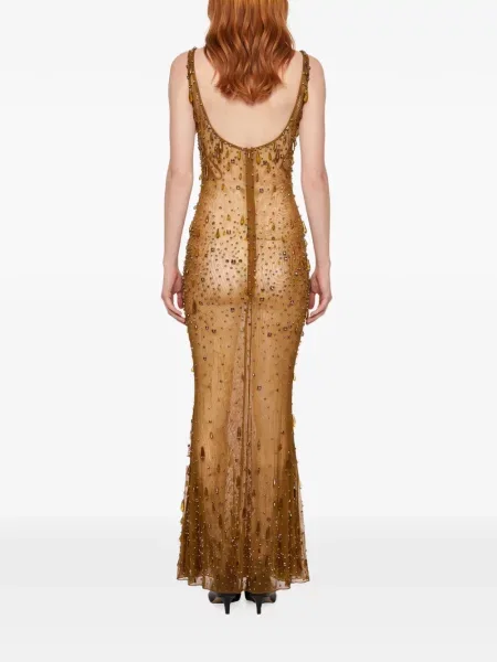 Rochie maxi Retrofete galben