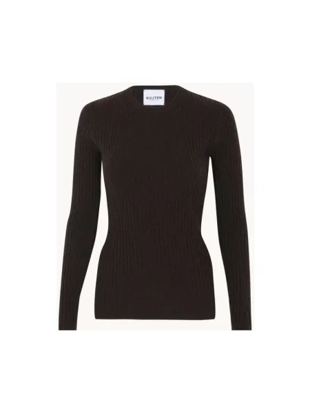 Sweter Kujten z kaszmiru brązowy