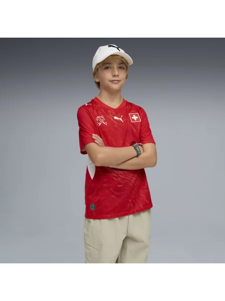 PUMA Młodzieżowa koszulka domowa reprezentacji Szwajcarii Akcesoria czerwony