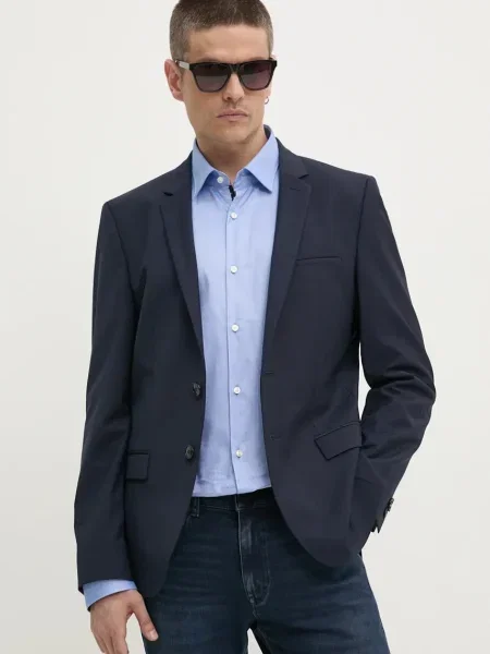 HUGO de lână sacou albastru