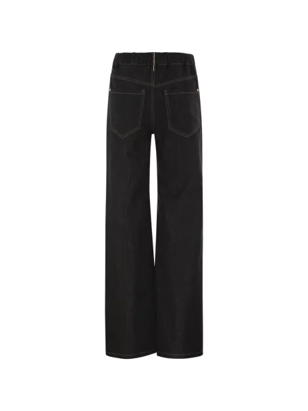 Blugi cu picior larg Brunello Cucinelli negru