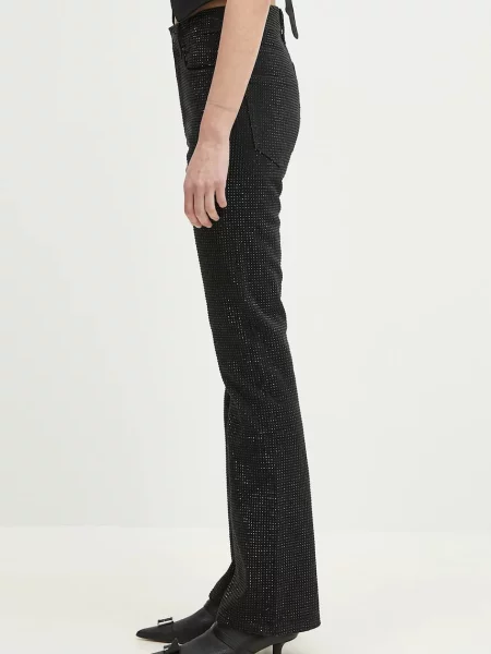 Fiorucci jeansy Rhinestone Flared high waist czarne