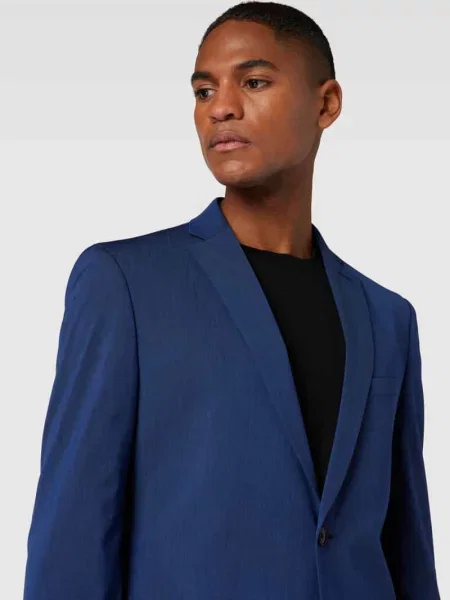 Marynarka na 2 o kroju slim fit z dodatkiem S.oliver Black Label niebieska