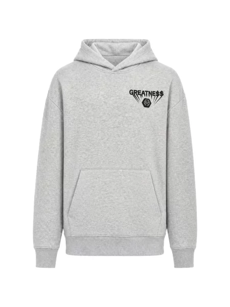 Fleece hoodie Philipp Plein γκρι